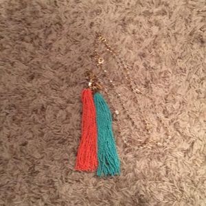 Gold statement necklace with two tassels